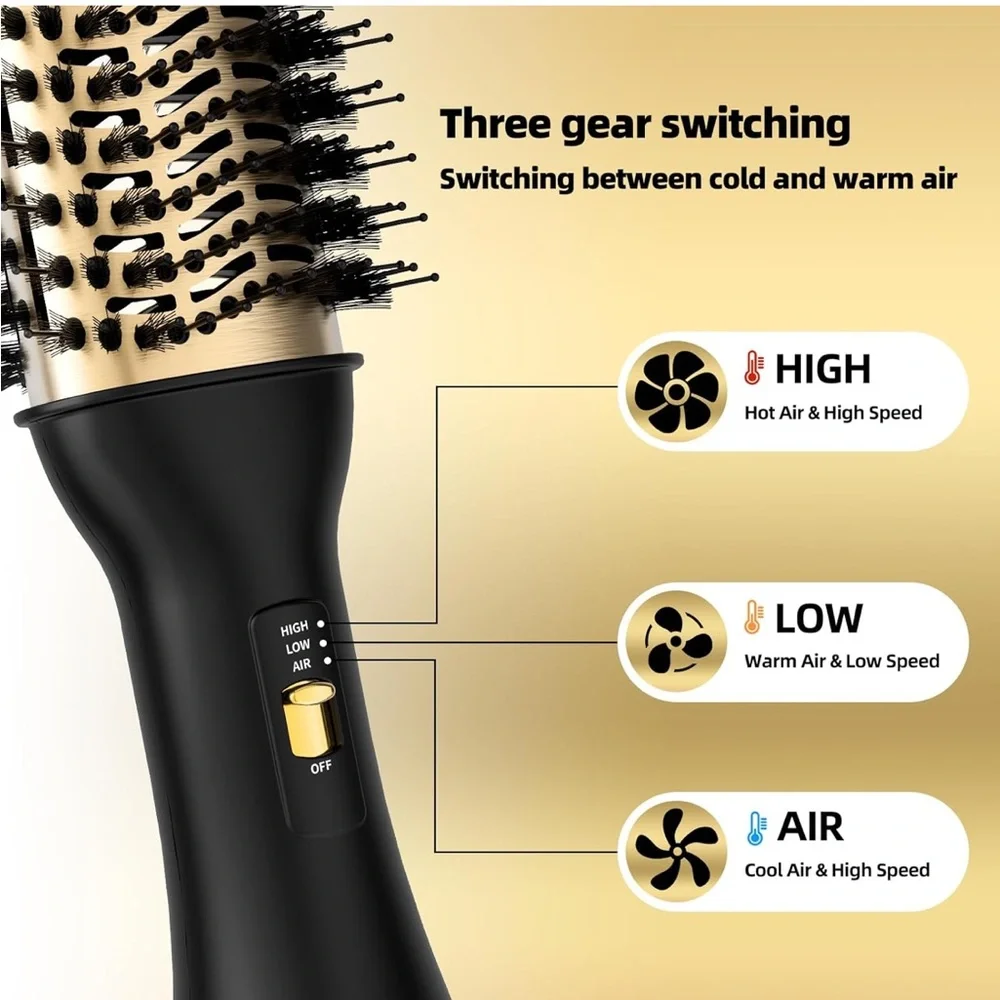 4-in-1 Hot Air Brush with Oval Barrel-Salon-Grade Styling Tool for All HairTypes